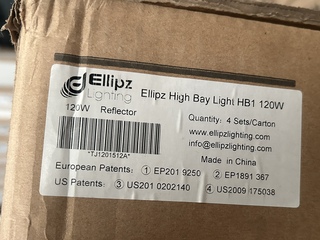 4x High bay Light HB1 120W met industriële kap Ellipz Lighting